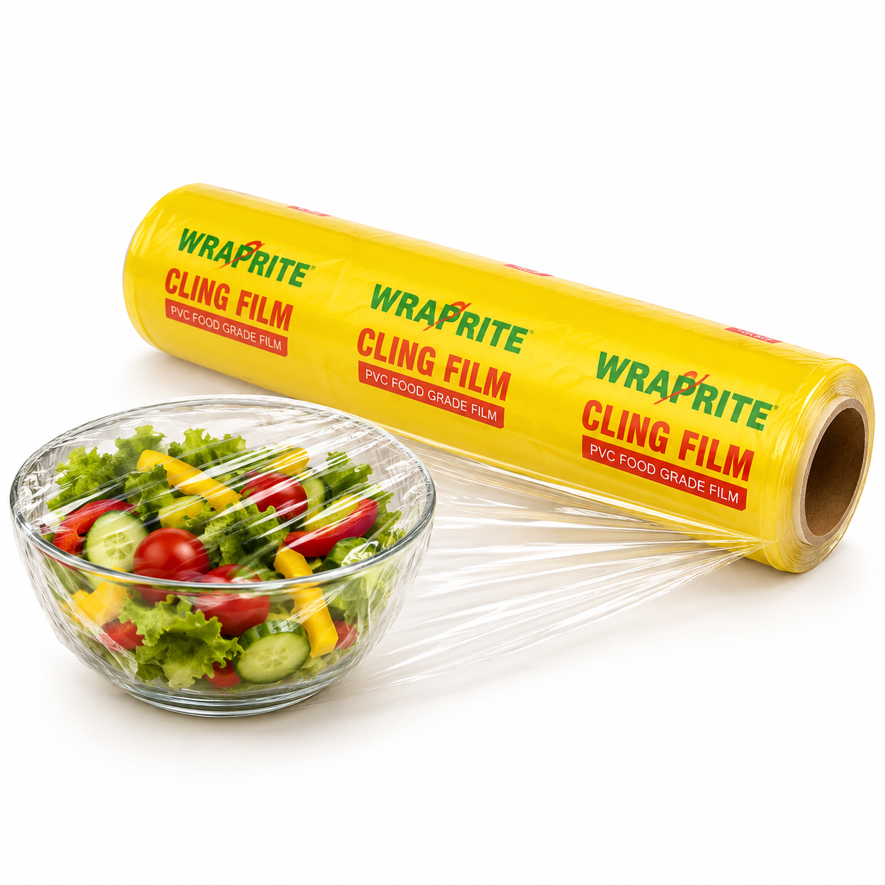 WrapRite PVC Cling Film Roll for Food Wrapping and Fresh Food Storage