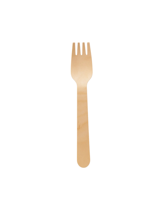 Birchwood Wooden Fork – 160mm Eco-Friendly Disposable Cutlery for Desserts, Salads & More | Biodegradable Wooden Utensil