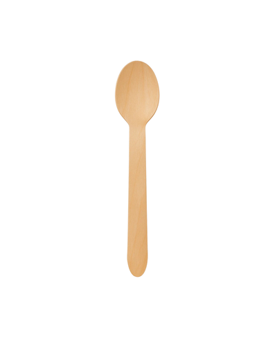 Birchwood Wooden Spoon– 160mm Eco-Friendly Disposable Cutlery for Desserts, Salads & More | Biodegradable Wooden Utensil