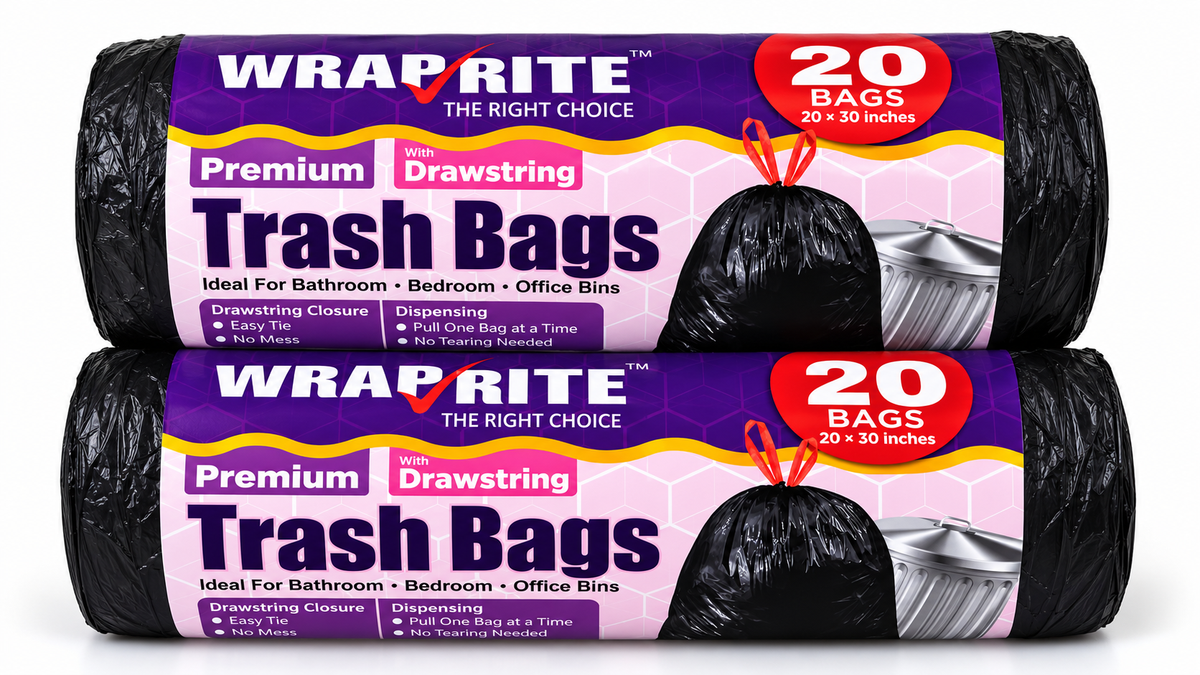 WrapRite 3-Size Trash Bag Value Pack – 62 Bags